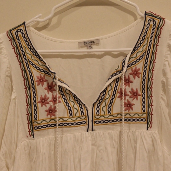 JODIFL White Embroidered Dress with Tassles - Picture 5 of 7